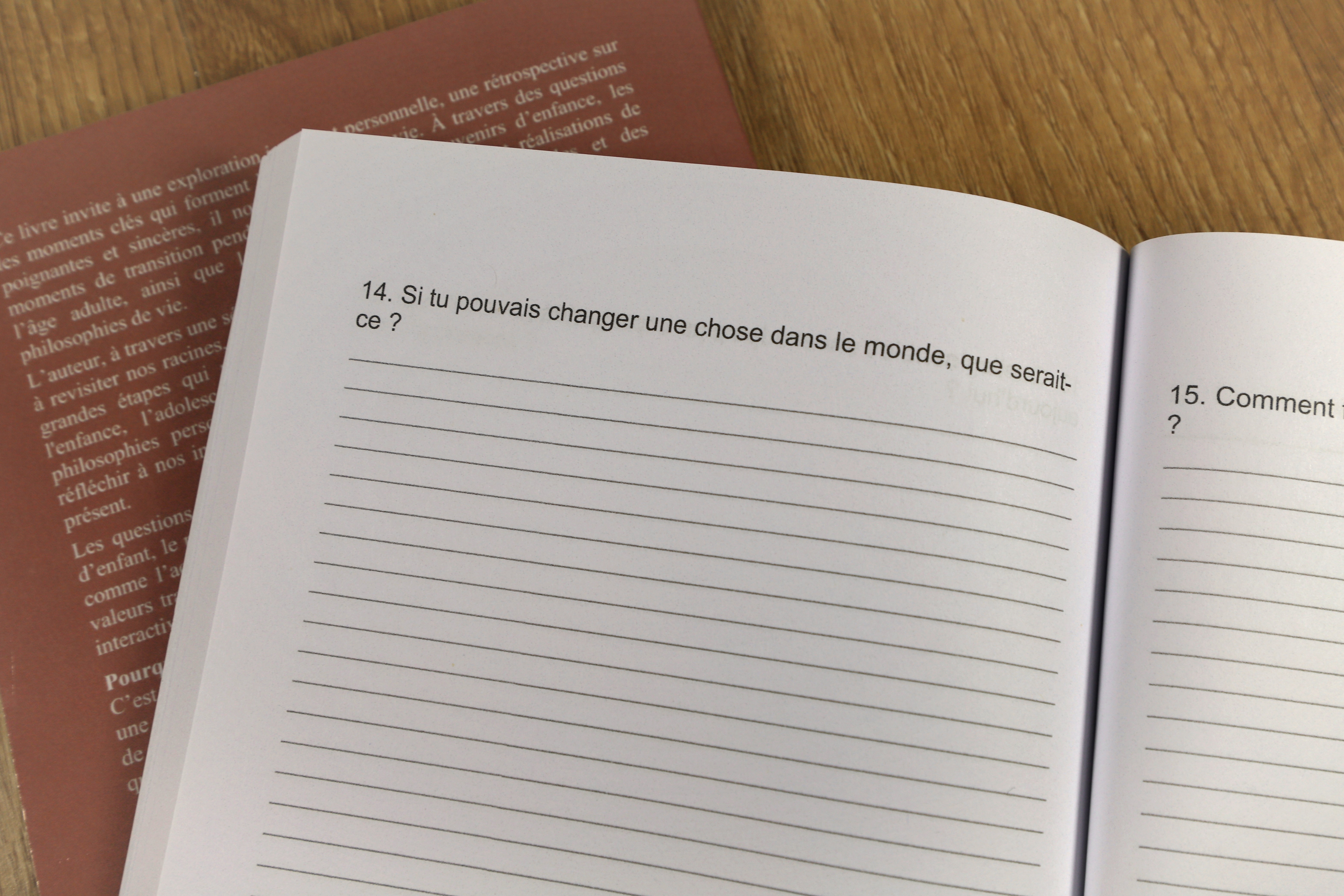 Intérieur du livre Papa Raconte-moi ton histoire — exemple de question sur les valeurs à transmettre
