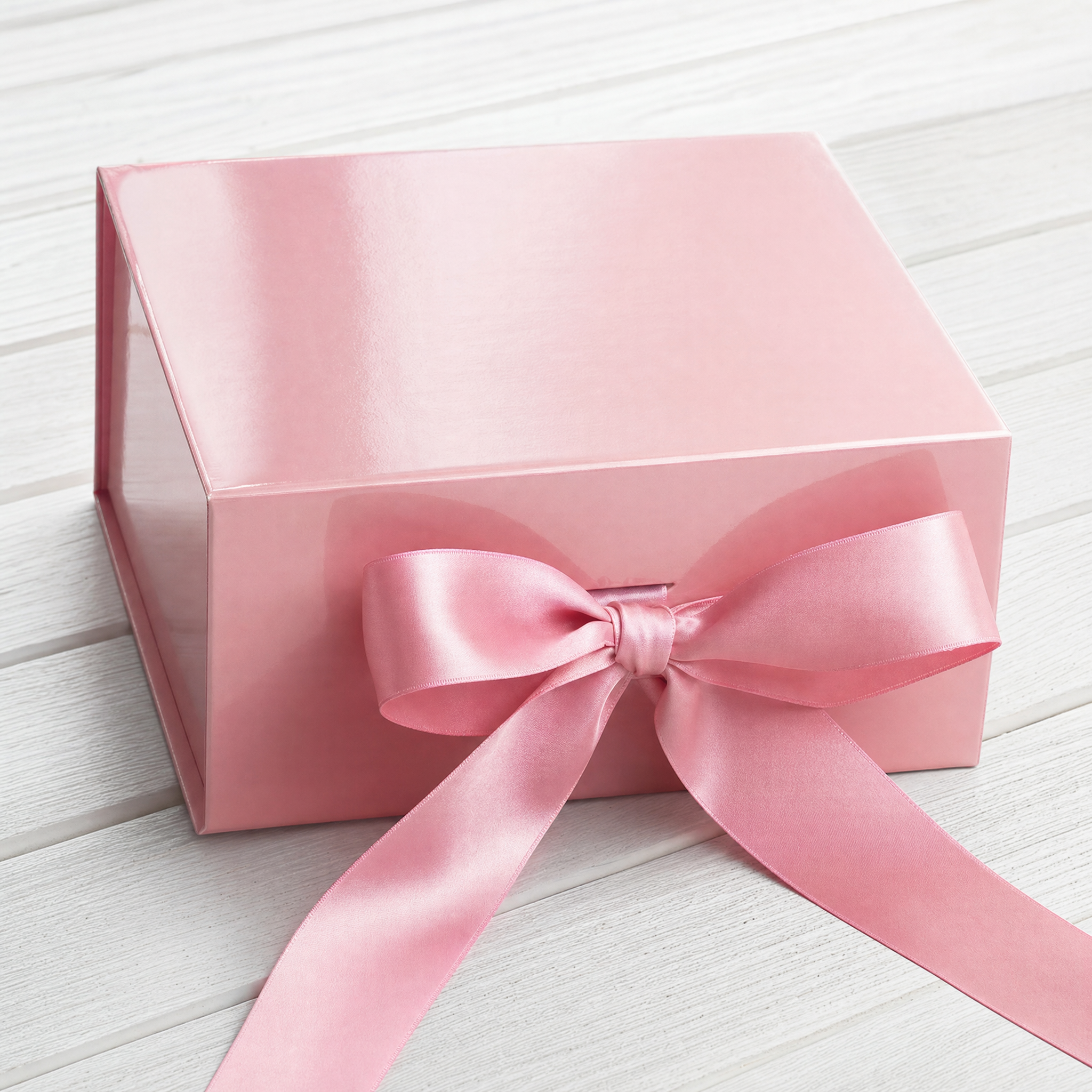 Coffret rose magnétique réutilisable fête des mères 2026 — boîte cadeau avec ruban satin