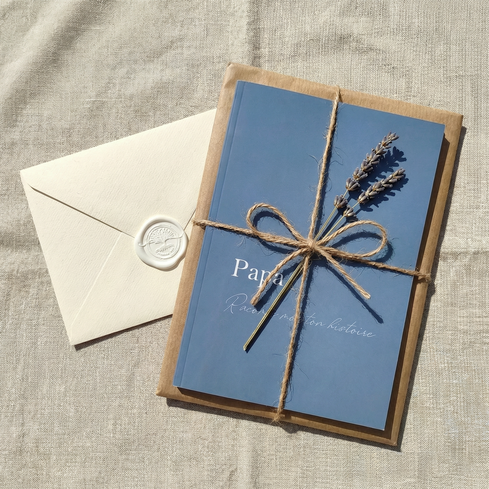 cadeau fête des pères livre papa lavande cachet de cire